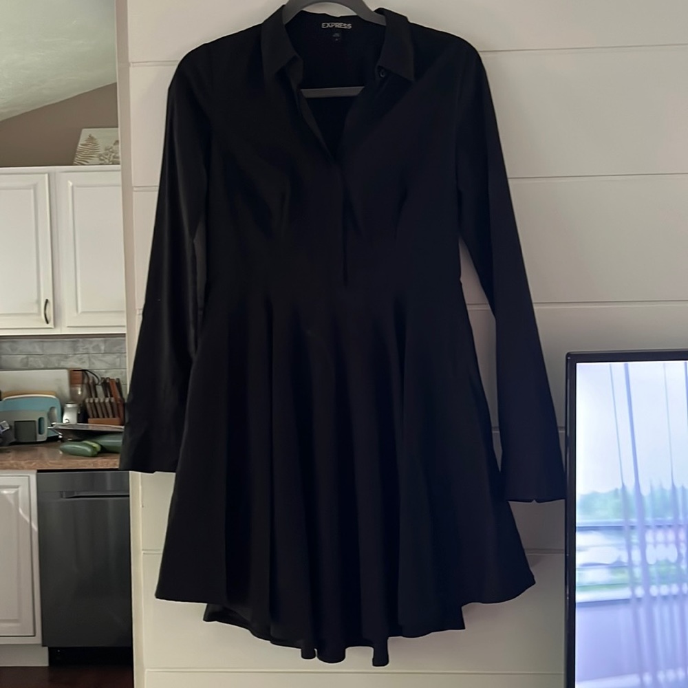 Express Black Collared Dress